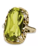 Anneau Artisanat vintage Péridot jaune Or jaune 14 carats vrc038y